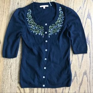 Rebecca Taylor Black Embellished Cardigan